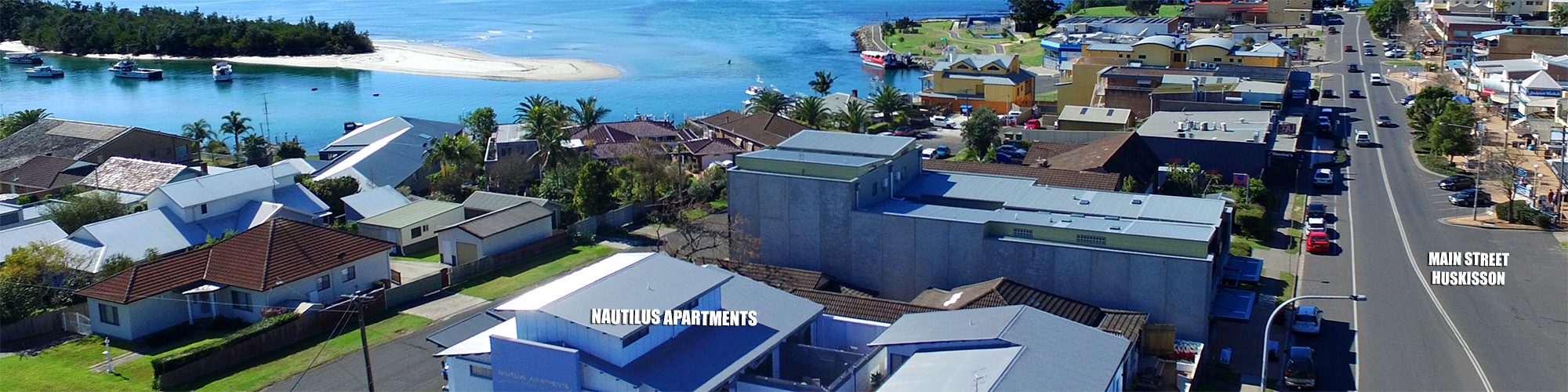 Nautilus Apartments Jervis Bay: exterior drone view of Nautilus Apartments